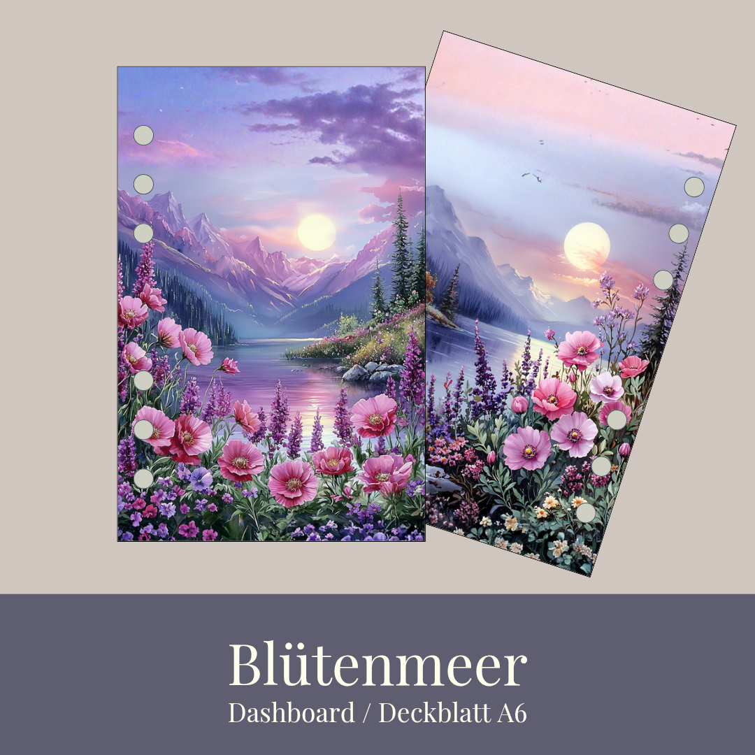 Dashboard Blütenmeer für A6 Budgetbinder Umschlagmethode